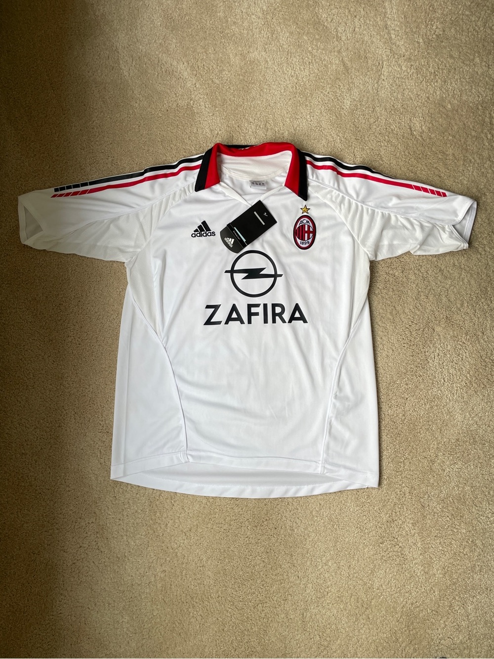 adidas AC Milan 2005 2006 away White Football Jersey no name or number
